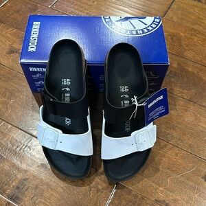 Birkenstock Arizona Split Black/White size 40, women’s 9